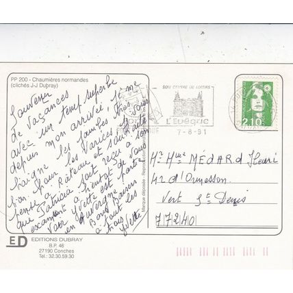 Chaumieres Normandie Multiview France Postcard posted 1991 VGC