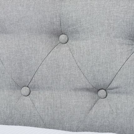 Chesterfield Twin Trundle Beige or Gray Fabric Daybed Silver Nail Head Trim