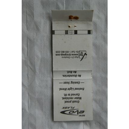 Matchbook Cover New Evo Flask