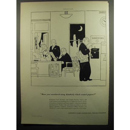 1952 Kimberly-Clark Coated Papers Advertisement - cartoon by Crockett Johnson