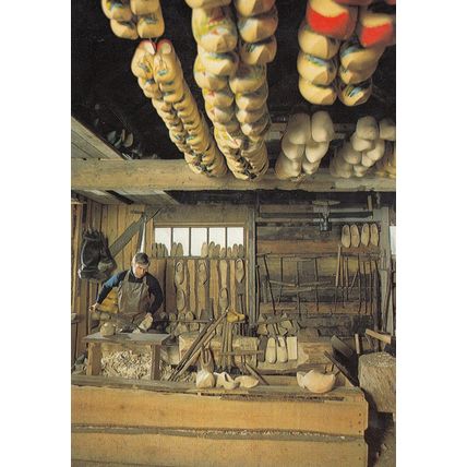 German Shoe Workshop Holzschuhmacherei Sandals Repair Store Postcard