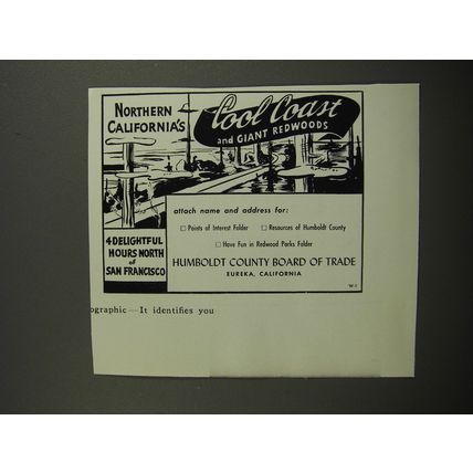 1961 Humboldt County Board of Trade Ad - Northern California's Cool Coast