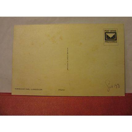 THE HORSESHOE PASS, LLANGOLLEN, WALES unused postcard dated 1970 =