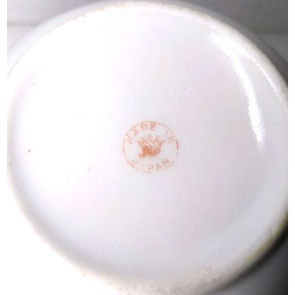Vintage Teapot & Sugar Bowl w/Lid Poppy Flowers Gold Trim Orange White Japan