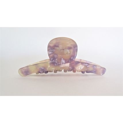 Lavender pink and mixed color marbled design hair claw clip for fine, thin hair