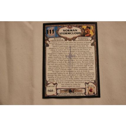 Norman Stormcloud 1993 Merlin Battle Cards NO. 111