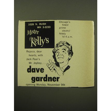 1959 Mister Kelly's Nightclub Ad - Dave Gardner