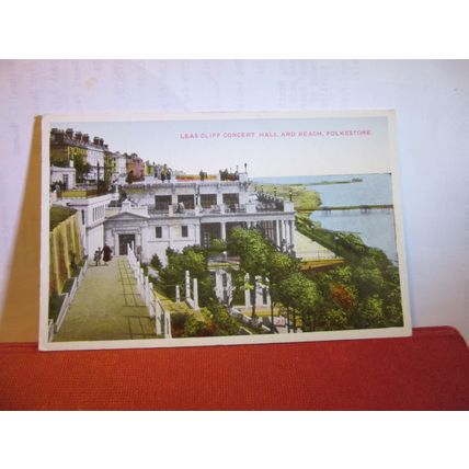 LEAS CLIFF AND CONCERT HALL, FOLKESTONE, KENT.. unused vintage postcard =