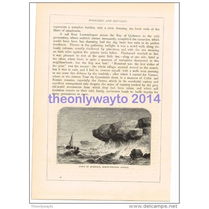 Coast of Quiberon, NW France, Book Illustration (Print), 1880