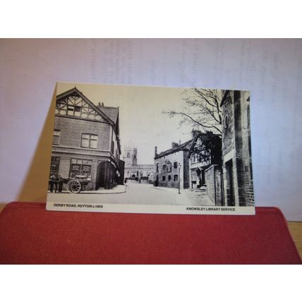 DERBY ROAD, HUYTON, c.1909, LANCASHIRE postcard by Knowsley Library Services =