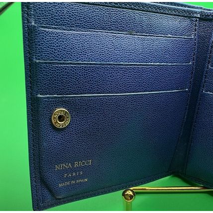 A Rare Beautiful Blue Leather Vintage Nina Ricci Made In Spain Snap Wallet