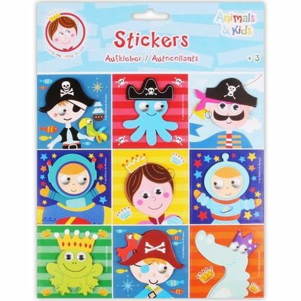 3D PEEL OFF KIDS STICKERS Fun Animals Boys Girls Adhesive Decal Toddler Children
