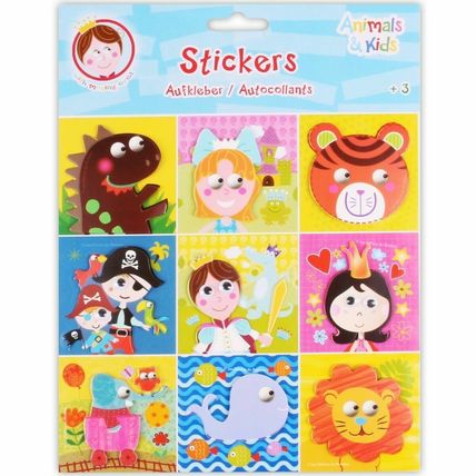 3D PEEL OFF KIDS STICKERS Fun Animals Boys Girls Adhesive Decal Toddler Children