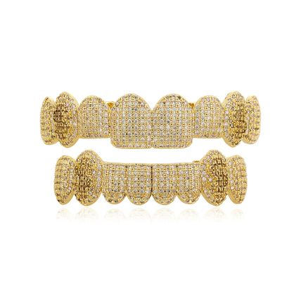 Hip Hop Grillz Teeth 8 Top Teeth 8 Bottom Tooth For Rapper Costume Teeth