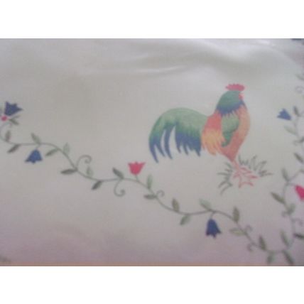 Rico Design Stamped Embroidery Kit TABLECLOTH Roosters 33 x 33"