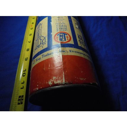 1953 TINKERTOYS CANISTER w/ Sticks& Connectors!! One Foot Tall! $30.00 Shipped
