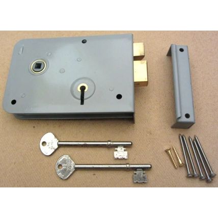 Vintage Door Lock 2 Lever Has 2 original Keys & Keeper RIGHT HANDED DOORS ONLY