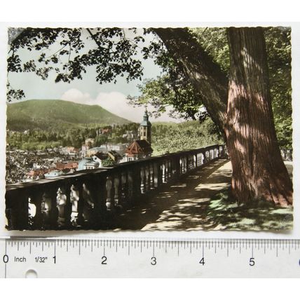 1960 postcard Baden Baden, Blick von der Schloßterrasse