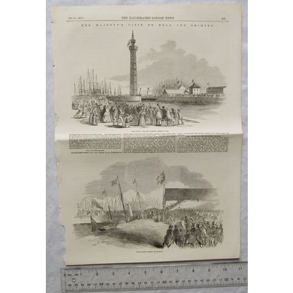 1854 engravings & article Her Majesty's visit to Hull & Grimsby