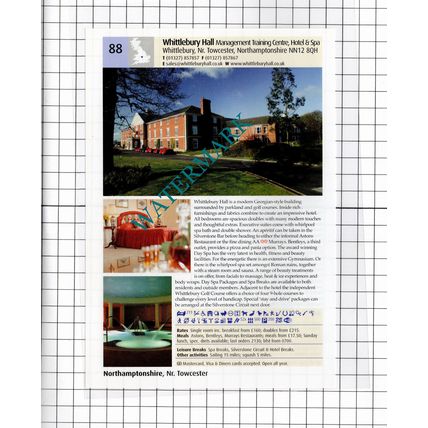 Fawsley Hall Northamptonshire / Whittlebury Hall Towcester - 2011 Advert