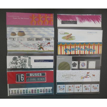 2001 GB Commemorative Presentation Packs, Year Set, 10 Packs 319-328 MNH