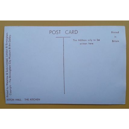 Aston Hall, The Kitchen - Birmingham Warwickshire postcard