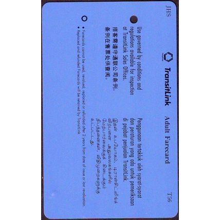John Hancock Insurance S'pore Transitlink Train/Bus Card