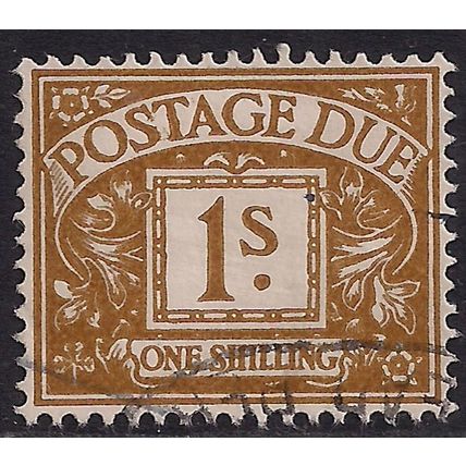 GB 1968 QE2 1/-d Ochre Postage Due Used SG D74 No Wmk ( D1448 )