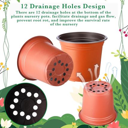 Hushee 1500 Pcs 4 Inch Plastic Plants Nursery Pots Bulk Seed Starting Pots with