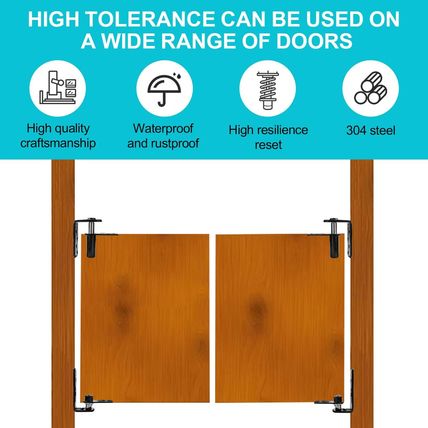 Saloon Door Hinges Kit, Double Swing Hinges, Self-Return Swinging Door Hinge, St