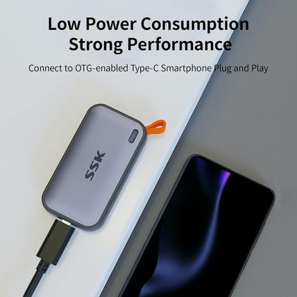 SSK Portable SSD 500GB External Solid State Drives, up to 1050Mb/S USB C SSD Ext