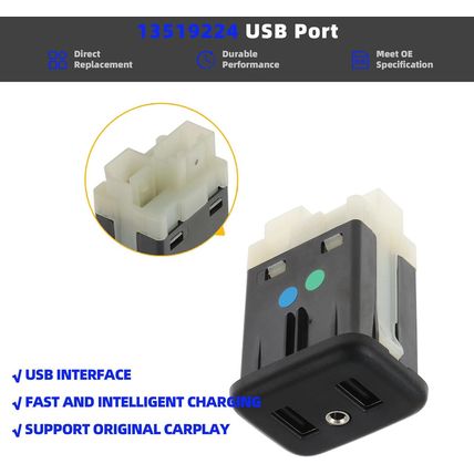 13519224 USB Port AUX Jack Auxiliary Input Adapter Compatible with Chevy Buick G