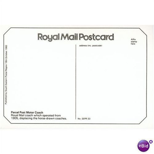 GB Postcard 1982 - Parcel Post Motor Coach