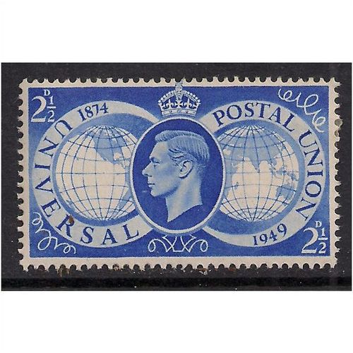 GB 1949 KGV1 2 1/2d Blue Universal Postal union MM SG 499 (F128)