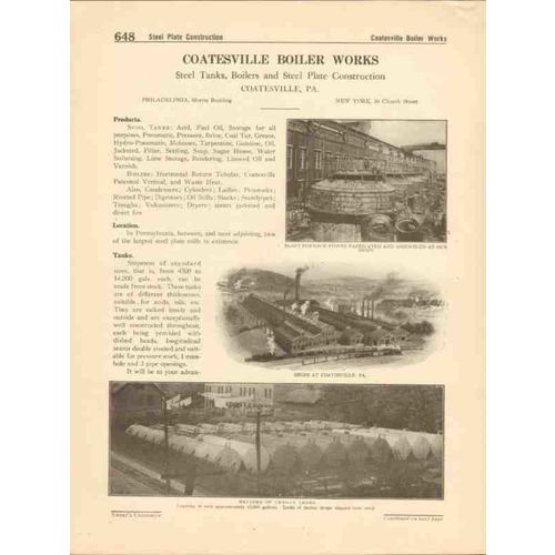 coatesville boiler works 1916 steel tanks plates vintage catalog