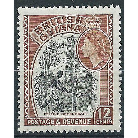 British Guiana 1954 SG338 12c Black & Reddish-Brown Mounted Mint .. ..