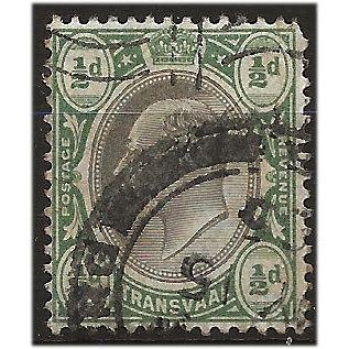 Transvaal 1904 SG260 1/2d Black & Bluish-Green Good+ Used . ..