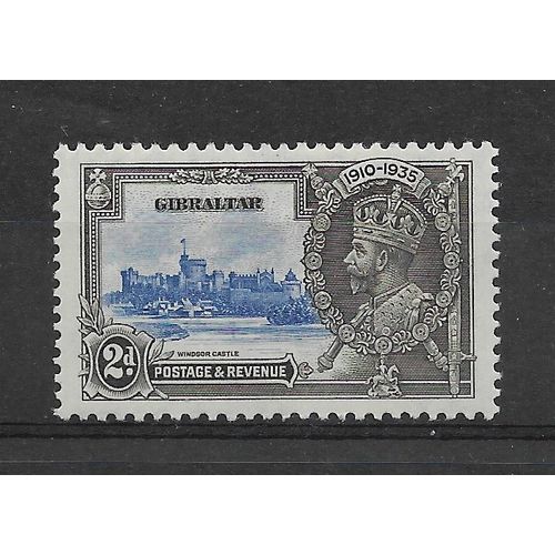 Gilbraltar.SG114 2d Ultramarine and Grey-Black.Mounted Mint.July19
