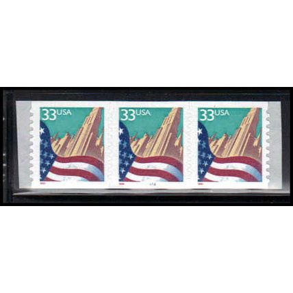 3281c 33c U.S. Flag Over City Fine MNH PNC 4444/3 PA4061