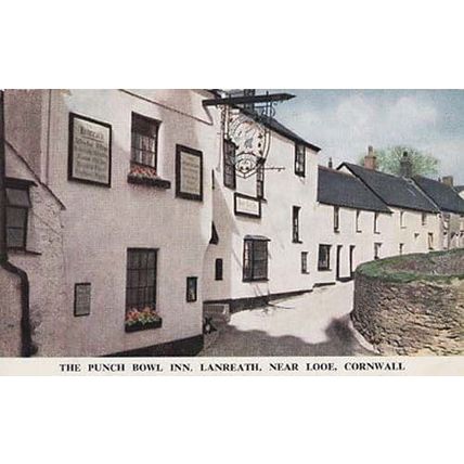 Lanreath Cornwall The Punch Bowl Inn Pub 1970s Postcard