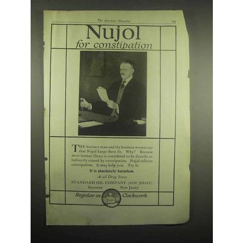 1918 Standard Oil Company Nujol Ad - Constipation