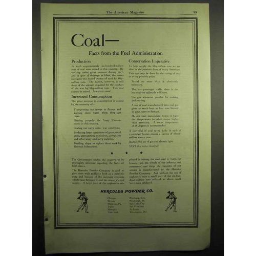 1918 Hercules Powder Ad - Coal