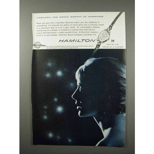 1960 Lady Hamilton Vogue AA Watch Ad - Worthy