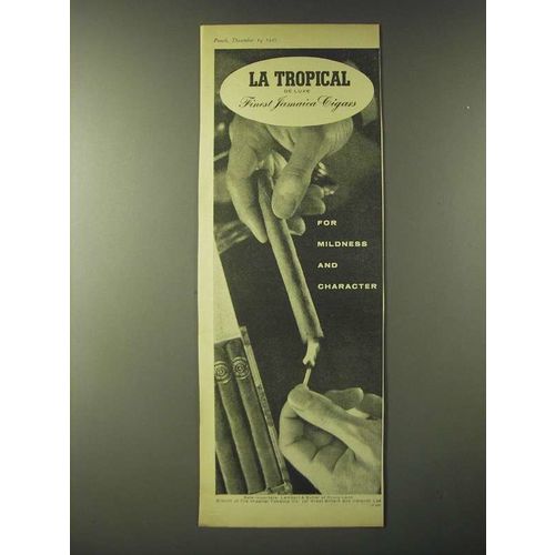 1960 La Tropical Cigars Ad - For Mildness and Character