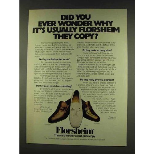 1977 Florsehim Shoes Ad - The Orleans, Dorado, Camden