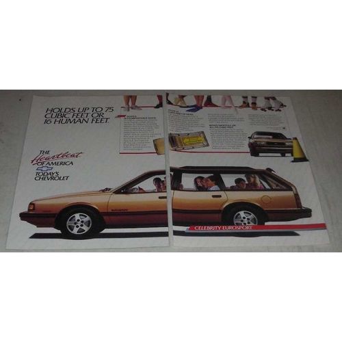 1987 Chevrolet Celebrity Eurosport Ad - Holds Up to 16 Human Feet