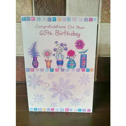 65th birthday card - Congratulations on Your 65th Birthday - Glitter Card #1