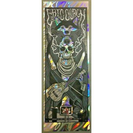 2017 ERIC CHURCH GREEN BAY WEED OUTLAW LAVA FOIL CONCERT POSTER 1/21 #/15 AE S/N
