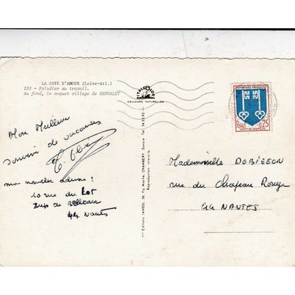 Kervalet Salt pans France Postcard 1968 used VGC
