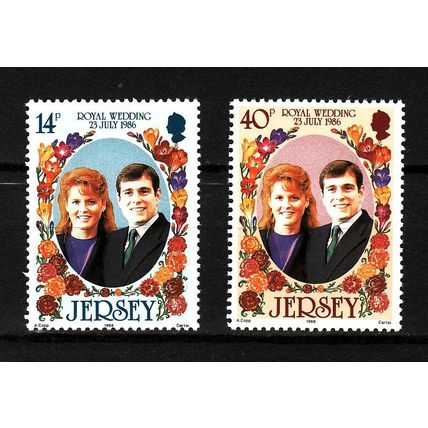 1986 Jersey, Royal Wedding, NH Mint Set of Stamps, SG 395-6